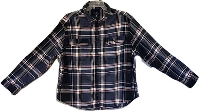 George Shirt Men's 2XL Blue/Burgundy Plaid Cotton/Polyester Flannel  - Image 1 of 4