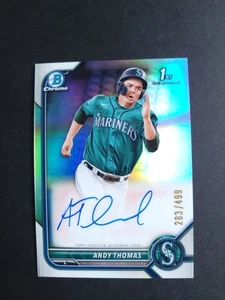 2022 Bowman Chrome #CPA-AT Andy Thomas Prospect 1st Auto Refractor /499 - Bild 1 von 4