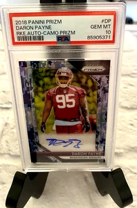 2018 Panini Prizm Camo Rookie Autograph Daron Payne #DP /25 PSA 10 Gem Mint RC - Picture 1 of 12