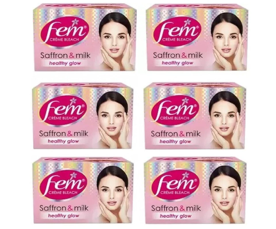 Fem Fairness Saffron & Milk Healthy Glow Skin Bleach Cream 8gram Pack of 6 - Image 1 of 2