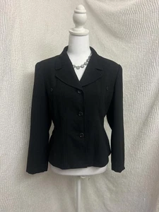 Fia Fara Blazer schwarz Vintage Gr. L leichte Schulterpolster klassischer Stil - Bild 1 von 8