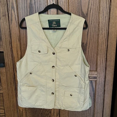 Orvis Vintage Women's Fly Fishing Hunting Vest Khaki Tan Utility Size Large - Image 1 of 4