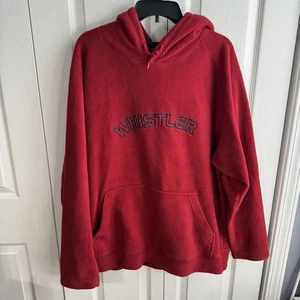 Whistler Blackcomb Red Fleece Embroidered Hoodie Ski Canada Men’s Size XXL - Bild 1 von 6