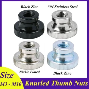 M3 -M10 A2 Stainless Steel/Blue Zinc/Nickle Plated/Black Zinc Knurled Thumb Nuts - Picture 1 of 39