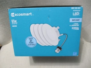 EcoSmart Daylight 65W LED 4 Inch Retrofit Downlight Recessed 4 Pack New - Picture 1 of 7