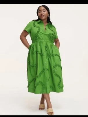 KATE SPADE Нью-Йорк x цель женщин лента коротким рукавом Midi рубашка платье XXL - Изображение 1 из 4