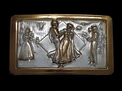 UB09123 VINTAGE 1970s **SQUARE DANCING** WESTERN & COWBOY BELT BUCKLE - Image 1 of 2
