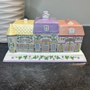 RARE HTF The Lenox Spice Village Covered Butter Dish 1994 House, No Chips - Picture 1 of 9