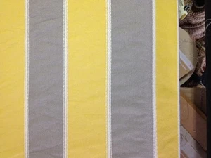 taupe und sonnengelb Streifen Stoff Meterware bestickt breite Streifen - Bild 1 von 2