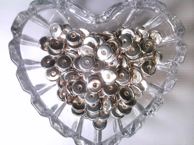 Винтажные 50 ПОСЕРЕБРЕННЫЕ АКРИЛОВЫЕ БУСИНЫ RONDELLE 10 мм #013019a - Изображение 1 из 3