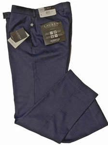 NEU MIT ETIKETT $ 95 LAUREN RALPH LAUREN KLASSISCHE PASSFORM STRETCH KNITTERFESTE HOSE 33WX30L - Bild 1 von 12
