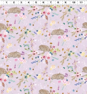 $6 Per Yard FOREST GLADE Digital Fawns Orchid Quilt Fabric by Esther Fallon Lau - Picture 1 of 1