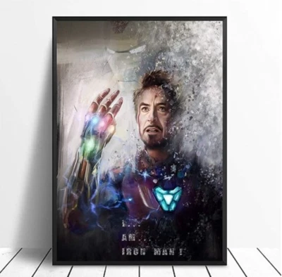Leinwand-Malerei Iron Man Avengers Endgame Infinity Gauntlet Poster 60x90cm