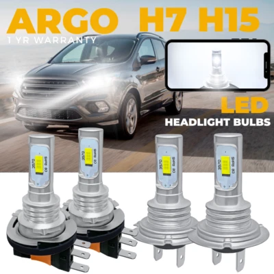 For ford kuga Mk2 Led Headlight DRL Bulbs 2012-18 Xenon White High Low Beam bulb - Image 1 of 4