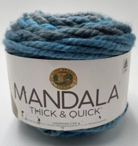 1 MANDALA MARCA LEONE Torta Filato Spesso e Veloce Labirinto Blues Grigi - Foto 1 di 7