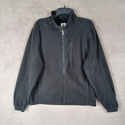 Chaqueta Magellan Para Hombre Mediana Negra Polar Cremallera Completa Exterior Camping Suéter Foto 1 de 4