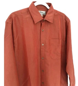 Tri Mountain Long Sleeve Men Shirt Button Up Collared 4XL Orange - Picture 1 of 4