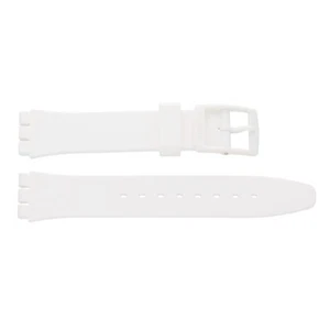 Swatch AGW165 Original Gent 17 mm White Silicone Watch Band - Picture 1 of 2