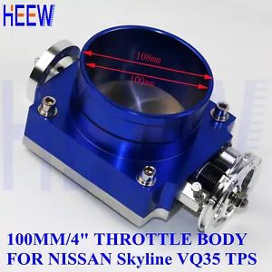 4" 100MM THROTTLE BODY HIGH FOR NISSAN VQ35 350Z Z33 TPS RACE SKYLINE FLOW BLUE - Picture 1 of 4