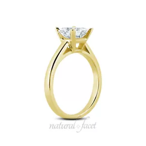 Anello di fidanzamento solitario oro giallo diamante naturale principessa D VS1 1,05 ct - Foto 1 di 6