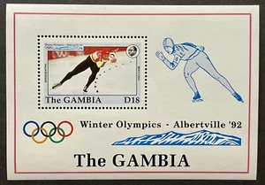 GAMBIA WINTER OLYMPICS ALBERTVILLE '92 STAMPS SS 1992 MNH SPEEDSKATING SPORTS - Picture 1 of 1
