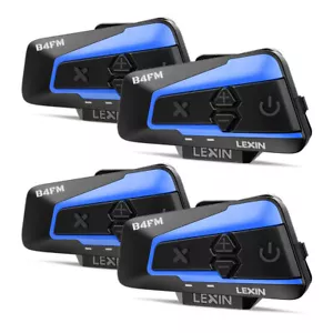 4er LEXIN B4FM Gegensprechanlagen Motorrad Headset Intercom 10 Fahrer 1,2 Meilen - Bild 1 von 11