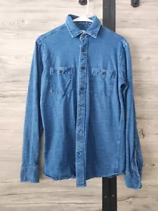 Faherty Women’s Tried & True Indigo Blue Long Sleeve Button Down Shirt Sz Small - Picture 1 of 6