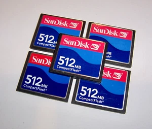 5pcs New Sandisk 512MB CompactFlash CF Memory Card SDCFJ/SDCFB - 512 MB CF Card - Picture 1 of 4