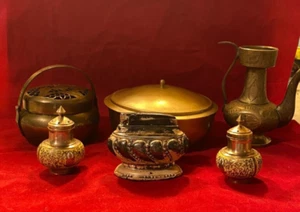 Brass Antique Collection 6 Items China, India, Korea, Siam ?, and New Jersey - Bild 1 von 24
