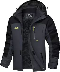 Men's Winter Coat, Water-Resistant Ski Jacket, Warm Fleece Parka with Pockets - Picture 1 of 7