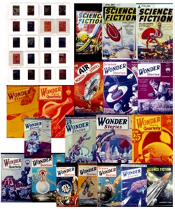 ORIGINAL FORREST J ACKERMAN 1930s SCIFI PULP COVER SLIDES LOT #1 (19) COLLECTION - Picture 1 of 1