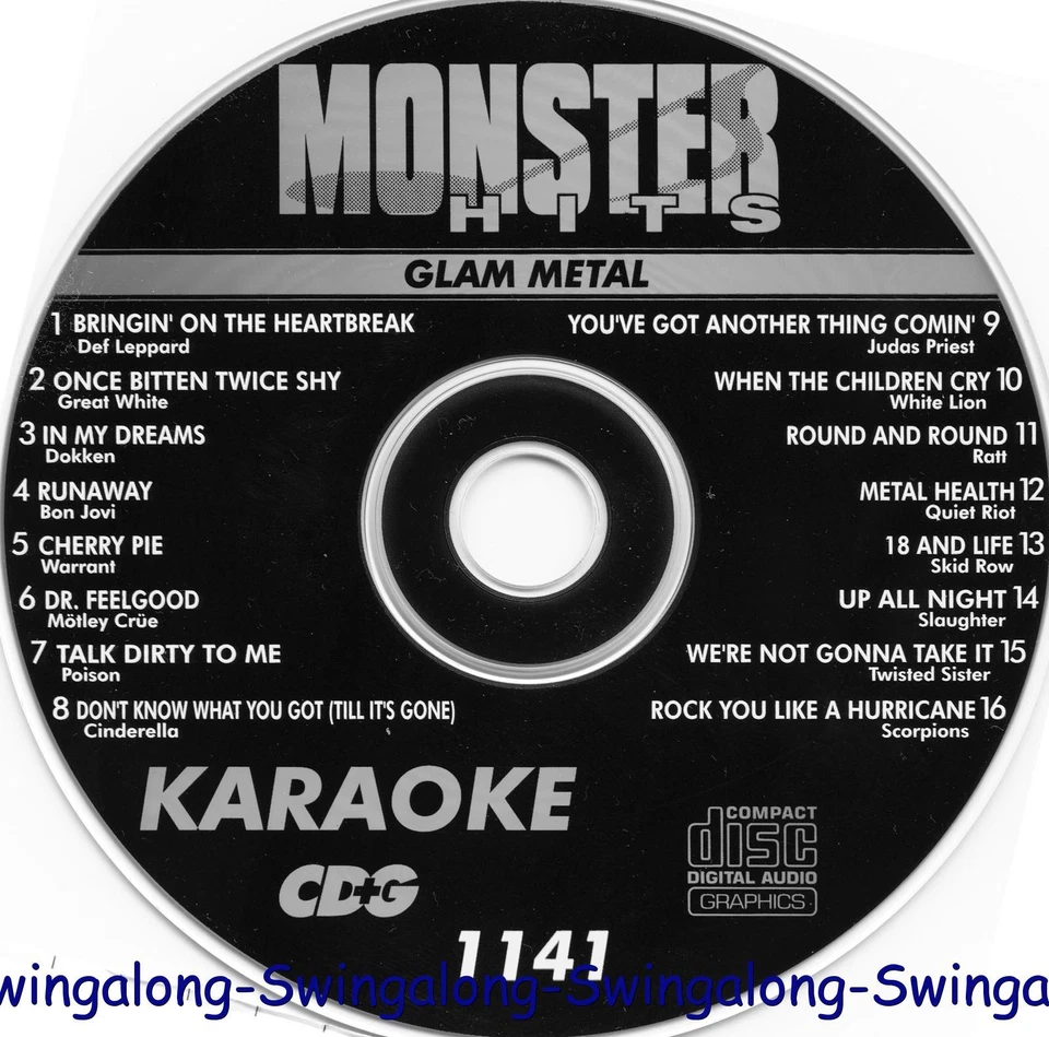 GLAM METAL Karaoke CD+G MONSTER HITS VOL-1141 NEW In White Sleeve - Image 1 of 1