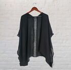 Steve Madden Sheer Black Kimono Cover Up Size One Size