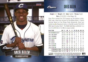 Greg Allen 2019 Choice Columbus Clippers #1 RC Card *AutographDen* FREE SHIP - Picture 1 of 1