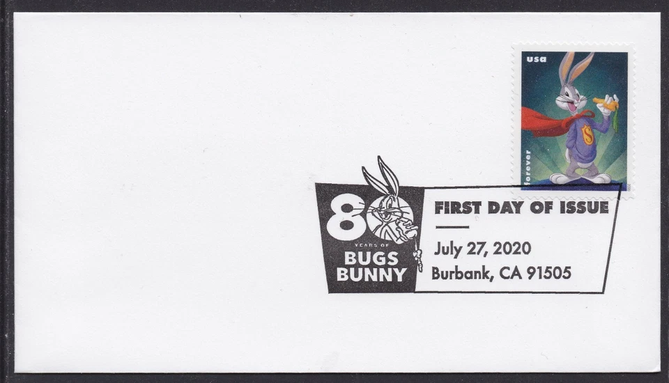 US 5501 Bugs Bunny Super Rabbit BWP FDC 2020 - Image 1 of 1