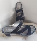 Alegria Loti Glitteroti Sparkle Wedge Sandals Black Size EU 40 US 9.5-10 NWOB