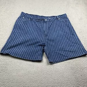 Vintage Levis Shorts Womens 24W Blue Striped Denim Orange Tab 922 Tapered Fit - Picture 1 of 12