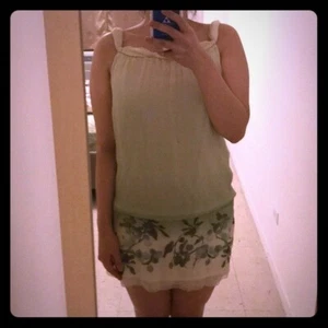 NWT Max Studio 100% Silk Green Leaves Floral Dress - Picture 1 of 5