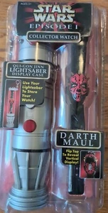 1999 Star Wars Episode 1 Darth Maul COLLECTOR WATCH With LIGHTSABER Display Case - Picture 1 of 7