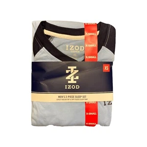NEW IZOD Men's Raglan Top and Soft Fleece Pant Pajama Set Light Blue Medium - Picture 1 of 2