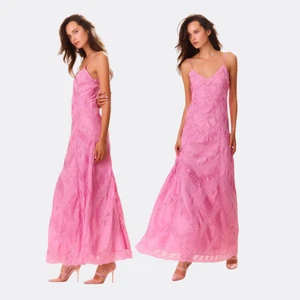 LoveShackFancy Joanne Maxi Dress Lace Panel Tulip Pink Size 8 NWT $795 Sold Out - Picture 1 of 9