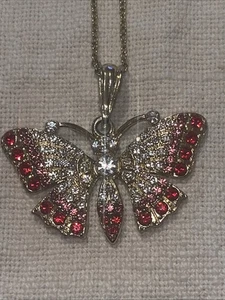 "Collar de colección mariposa 18"" tono dorado pedrería" - Imagen 1 de 13