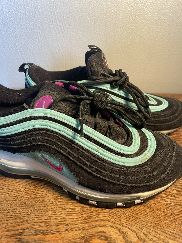 Nike Air Max 97 Tenis Jóvenes Niños Grandes 6Y Zapatos Negro Verde Atlético 921522-015 Foto 1 de 1
