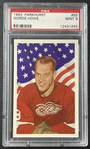 GORDIE GORDON HOWE PSA 9 1963 PARKHURST HOCKEY #55 (HIGHEST GRADED!) RED WINGS - Picture 1 of 2