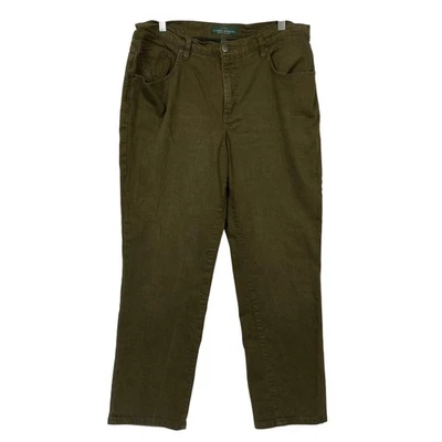 Ralph Lauren Jeans Womens 16W Olive Green Classic Straight Stretch LRL 36x30 - Image 1 of 4