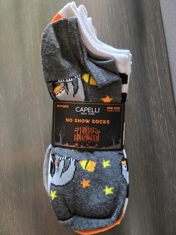 Pack de 10 calcetines Capelli New York para mujer No Show Halloween talla única Foto 1 de 4