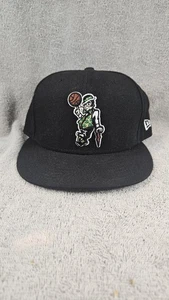 NewEra 59Fifty Boston Celtics Black Embroidered Logo Fitted Hat Sz7-3/8 FREE SHI - Picture 1 of 11