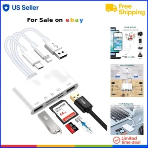 7-in-1 Memory Card Reader USB-C Lightning Micro SD TF Card Adapter for Smartp... - Picture 1 of 10