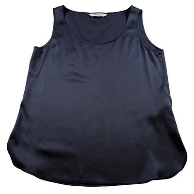 Camiseta sin mangas MaxMara Leisure para mujer 8 mezcla de seda azul marino sin mangas elegante Italia Foto 1 de 4