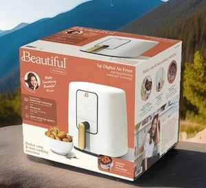 Drew Barrymore -Beautiful 3 Qt Air Fryer with TurboCrisp Technology, White Icing - Picture 1 of 8